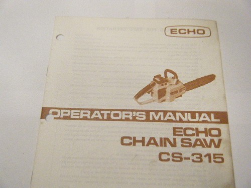 Manuale operatore echo 315 - echo, cs-315