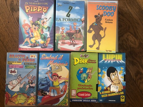Videocassette vhs 6 - vhs, cartoni