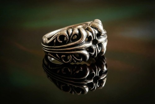 Anello cuori cromati - cuori,