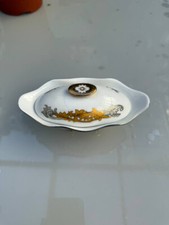 Porta oggetti in porcellana decorata a mano con oro zecchino – firmato, anni '60