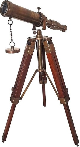 Telescopio ottone con - telescopio, in