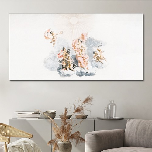 Disegno antico angelo nuvole