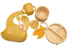 Set Pappa Svezzamento Bamboo Senape. Svezzamento senza pensieri