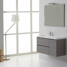 Kiamami Valentina Mobile bagno sospeso 90cm anta e 2 cassetti e vasca decentrata