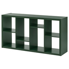 Scaffale IKEA KALLAX verde scuro/nero 147x77 cm moderno resistente portaoggetti