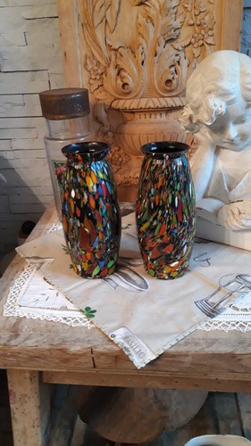 Clichy murano 2 vases - murano,