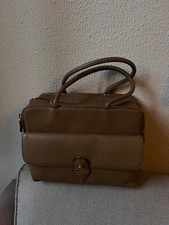 Vintage VALENTINO GARAVANI LES SACST TAUPE BROWN LEATHER Handbag ITALY