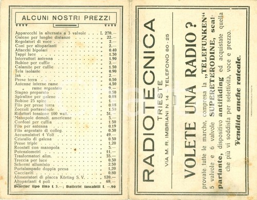 1940 trieste opuscolo - ca,