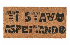 Zerbino rettangolare da ingresso casa in cocco e gomma antiscivolo con scritta