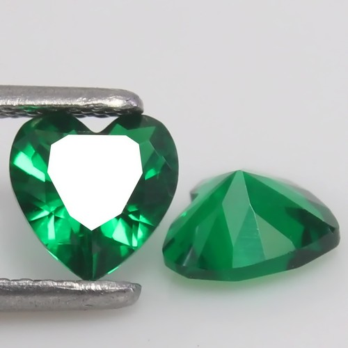 Coppia cuore mm - 8,00, smeraldo
