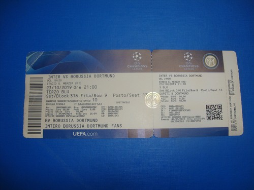 Biglietto inter milan - 19/20,