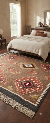 Tappeto casale lana tessuto - , a
