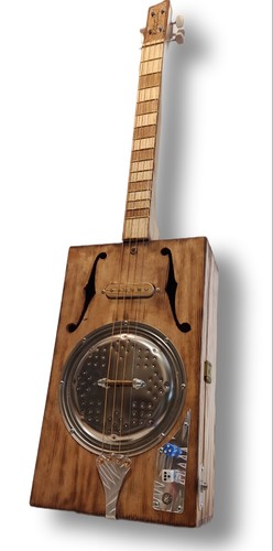 Wine cigar box guitar - wine, blues