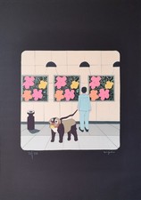 Ugo Nespolo serigrafia firmata