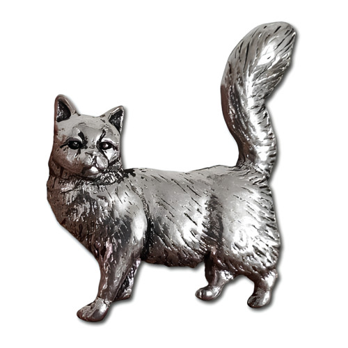 Main coon pewter pin - main,