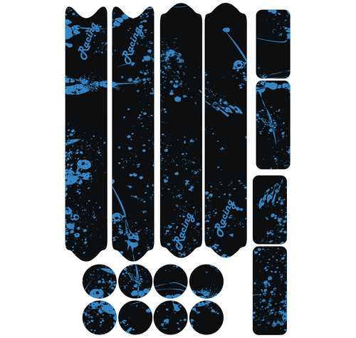 Kit adesivi bici nero blu - 16,