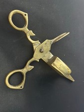 ANTICHE FORBICI PINZE SPEGNI CANDELA FIAMMA SPEGNICANDELA IN OTTONE
