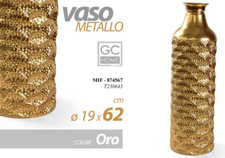 VASO IN METALLO ORO FIORI