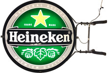 TARGA Luminosa Pubblicitaria Bifacciale Birra Heineken ARREDO BAR PIZZERIA PUB