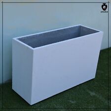 Fioriera in cemento bianco cm 100 vaso grande alta 63 cm rettangolare da esterno