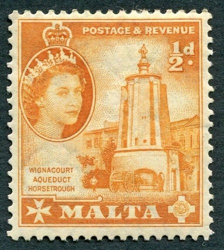 Malta 1956 2d arancione - 1956-8, 1/2d