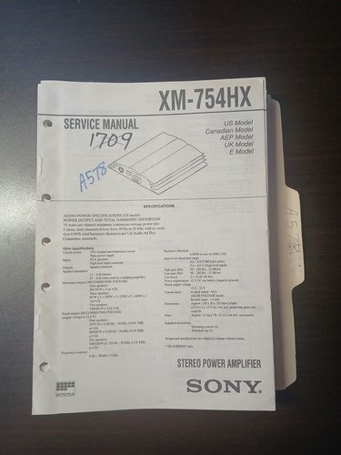 Sony 754hx manuale di - sony, xm-754hx