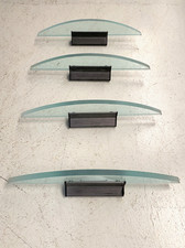 LOTTO 4 APPLIQUE VINTAGE SCONCE ALLUMINIO DIFFUSORE CRISTALLO STILE Fontana Arte