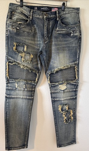 Jeans damati distressed moto - jeans,