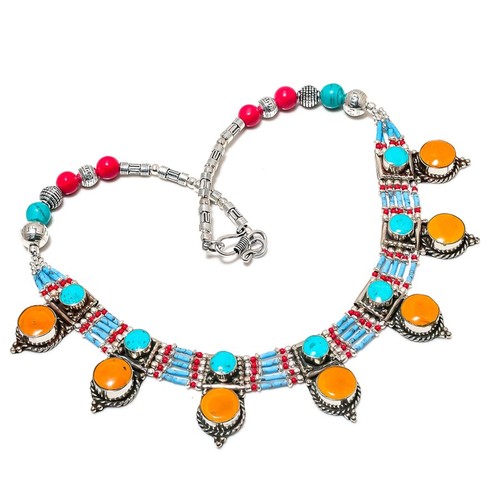 Collana con pietre - , preziose