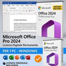 Microsoft Office 2024 Pro Plus - 1 PC Windows 10/11 - Licenza a Vita Originale
