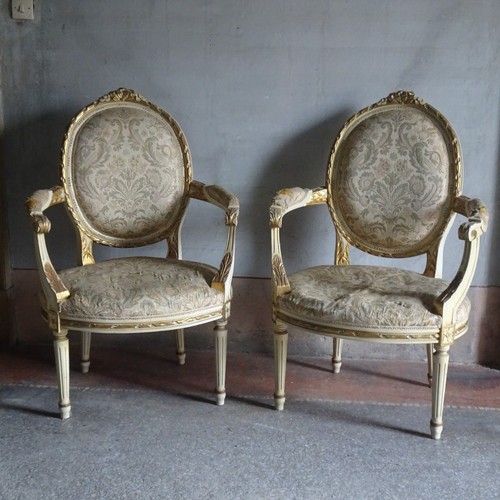 Poltrone antiche laccate - , e