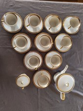 Set da tè di porcellana Bavaria in foglia d'oro 