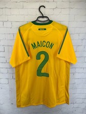 MAGLIA CALCIO BRASILE #2 MAICON 2010 2011 TIFOSO HOME REMAKE SHIRT