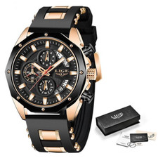 LIGE Mens orologi Top Brand