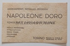 ARREDAMENTI METALLICI MODERNI FONDERIA NAPOLEONE DORO TORINO - Cartoncino