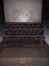 scatola in ferro punte trapano vintage diverse misure misure scatola 13.5x12.5x3