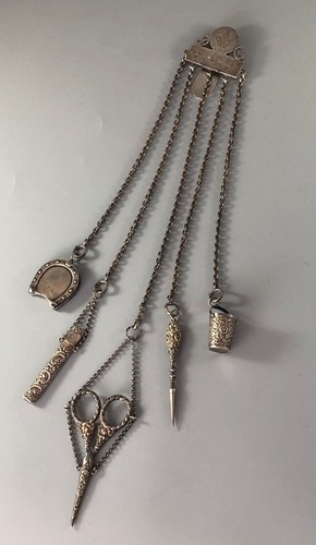 Chatelaine vittoriana argento