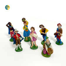Statuine presepe vintage gesso presepio anni 60 - 7 pezzi cm 10 figurine Natale