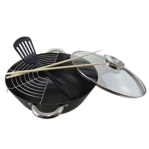 Gsw set wok ghisa pentola - wok, /