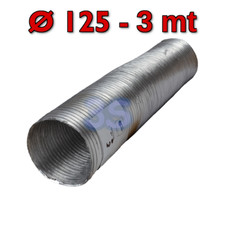 Tubo spiralato in alluminio estensibile lunghezza max 3 mt - per cappa cucina ve