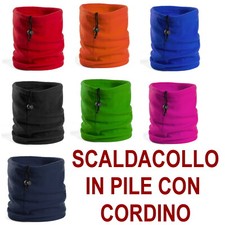 SCALDACOLLO PILE SCIARPA NERO BLU ROSSO VERDE AZZURRO PARACOLLO VENTO CAPPELLO 