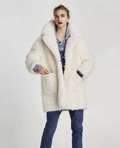 Zara cappotto teddy bianco - zara,