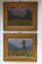 COPPIA DI QUADRI AD OLIO PAESAGGI 20x15 PIU' CORNICE IN LEGNO