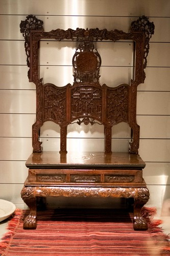 Trono cinese legno antico - legno,
