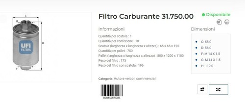 Filtro benzina land rover - filtro,