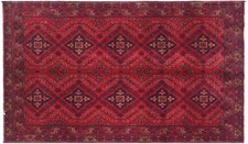 Afgano Khal Mohammadi Tappeto 120x190 Annodato a Mano Braun Geometrica Oriente F