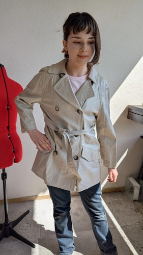 Caban trench court cuir - court, en