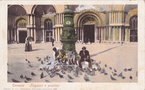 Cartolina venezia ragazzi - venezia, ,ragazzi