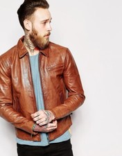 New Men Leather Bomber