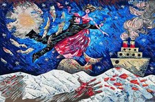 Notte Degli Innamorati Giampaolo Talani Opera Astratta SERIGRAFIA Ed. Lim 60x40